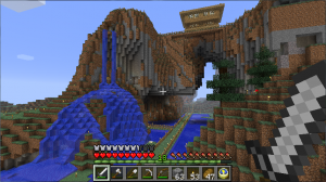 View of a natural formation in Minecraft
